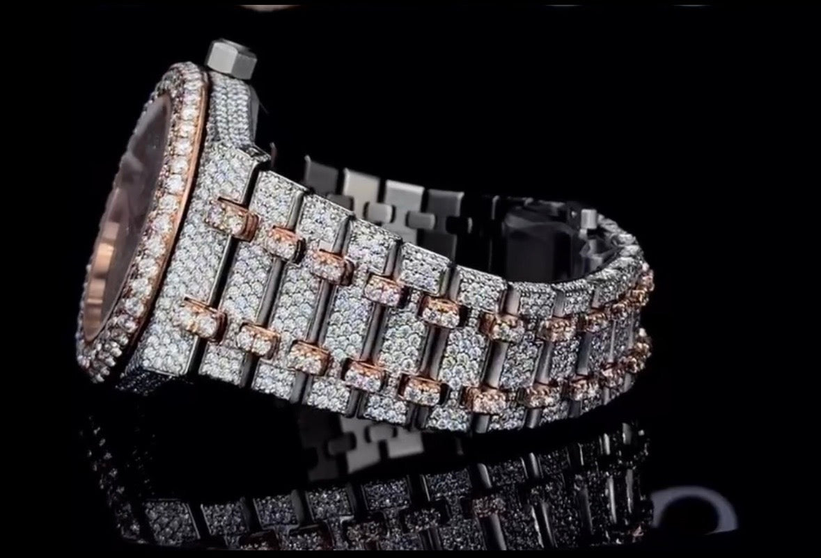 1{:}1moissanite VVS 1 lab diamond watch “AP” Style Variant