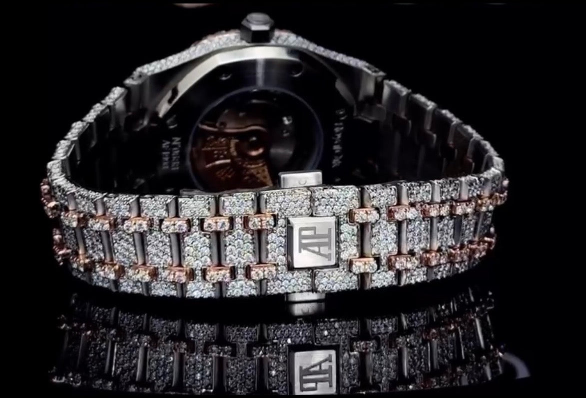 1{:}1moissanite VVS 1 lab diamond watch “AP” Style Variant
